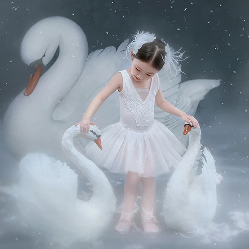 芳妮豆丁儿童摄影 白天鹅