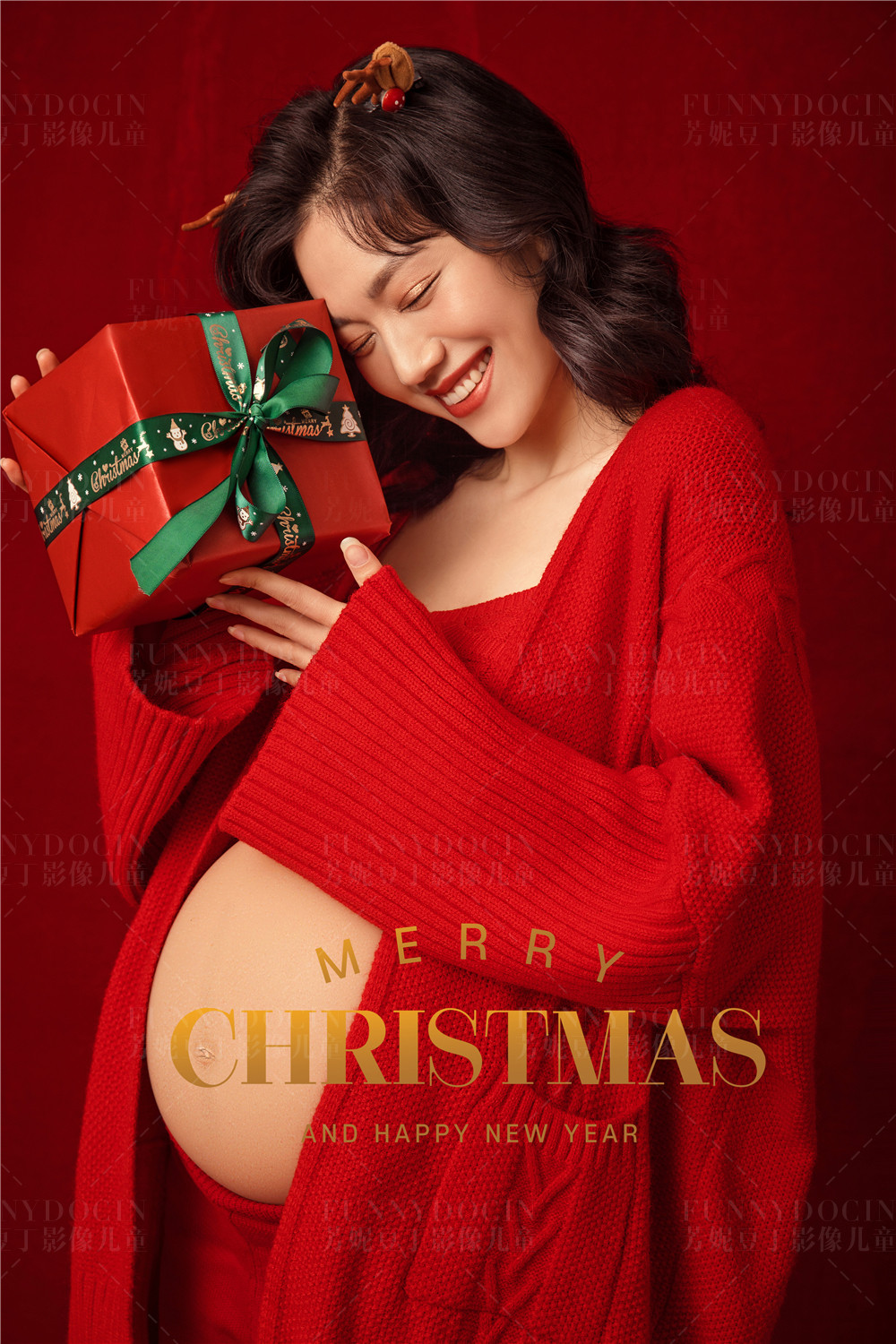 芳妮豆丁儿童摄影 适合圣诞节❀炫腹的孕妇照 | 接好孕❤