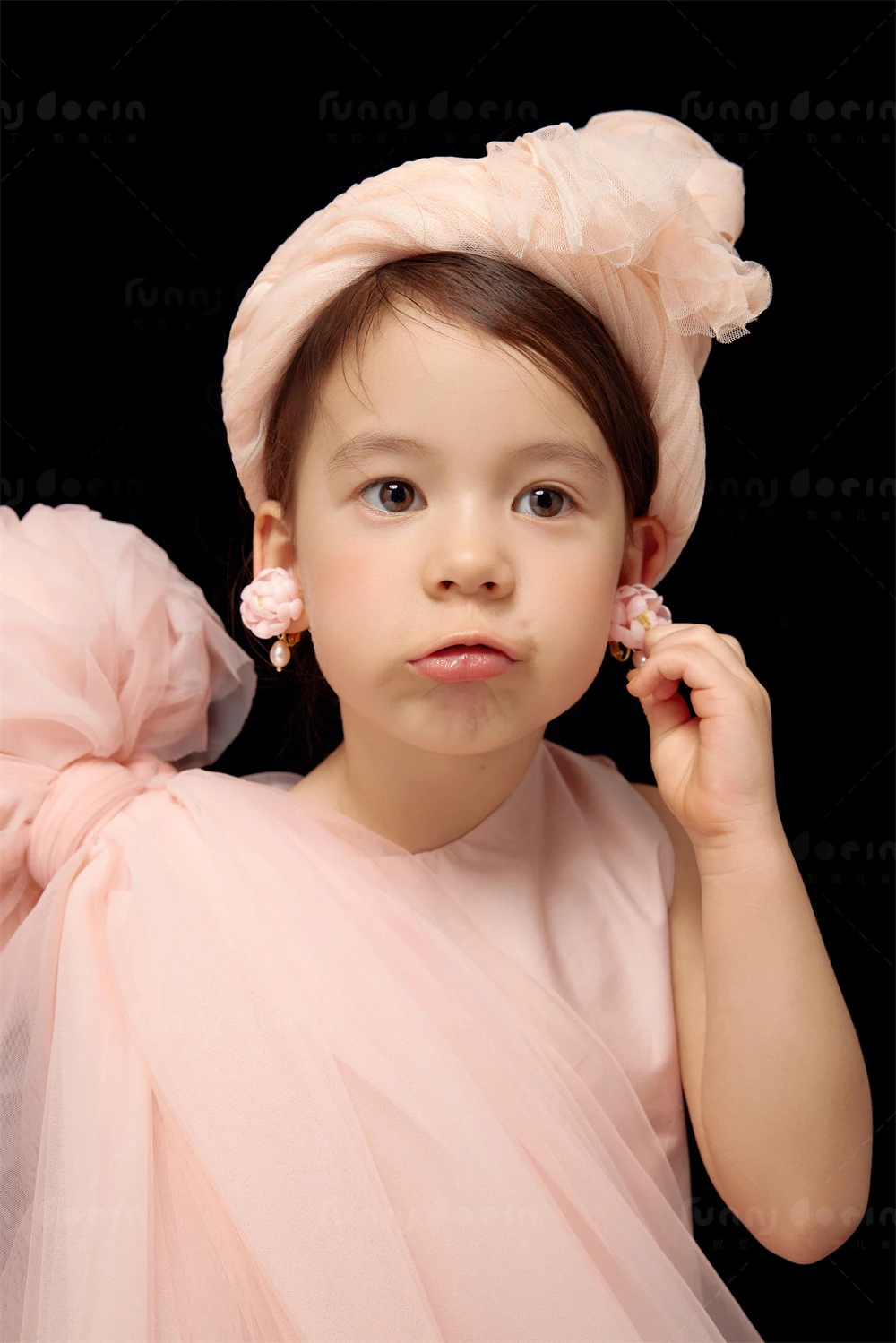 芳妮豆丁儿童摄影 珍珠耳环
